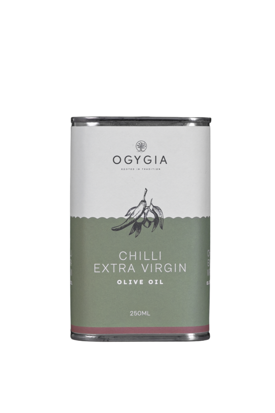Ogygia Chili Extra Vergin Olive Oil Tin 250ml